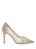 Dune Bridged Wide Fit Embellished Pointed Heels, Gold