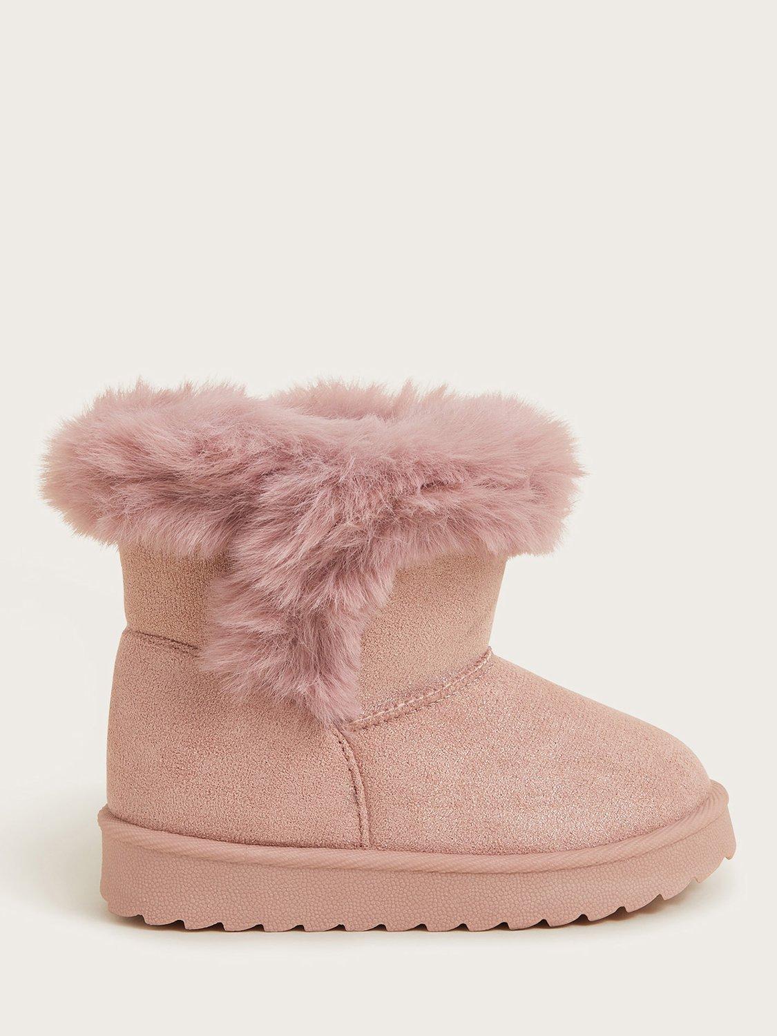 Pink fluffy ugg boots sales