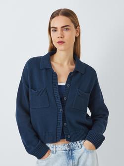 John Lewis ANYDAY Collar Knit Cardigan, Navy, Navy