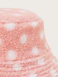 Monsoon Kids' Borg Polka Dot Bucket Hat, Pink