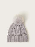 Monsoon Kids' Rosa Bobble Hat, Grey