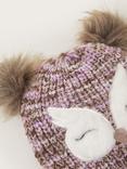 Monsoon Kids' Owl Chunky Knit Hat, Purple