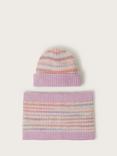 Monsoon Kids' Space Dye Stripe Hat and Snood, Multi