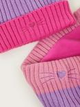 Monsoon Kids' Stripe Cat Beanie & Snood Set, Multi