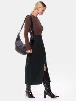 Whistles Ponte Straight Skirt, Black, Black