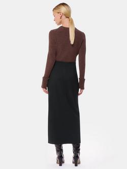 Whistles Ponte Straight Skirt, Black - view 2, Black