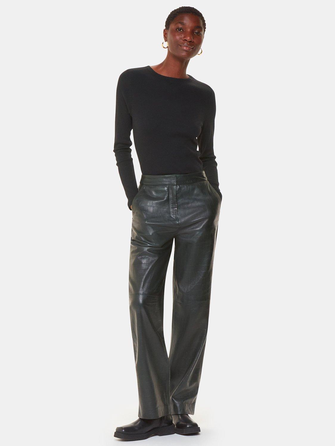Whistles High Neck Long Sleeve Rib Top, Black