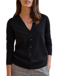 Pure Collection V-Neck Cashmere Cardigan, Black