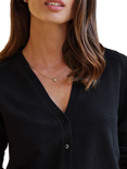 Pure Collection V-Neck Cashmere Cardigan, Black