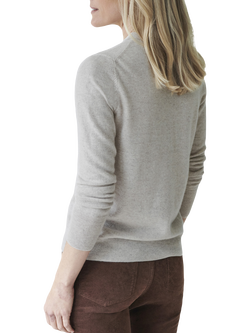 Pure Collection V-Neck Cashmere Cardigan, Heather Dove - view 2, Heather Dove