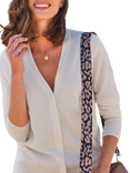 Pure Collection V-Neck Cashmere Cardigan, Soft White