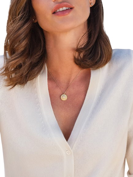 Pure Collection V-Neck Cashmere Cardigan - view 2, Soft White