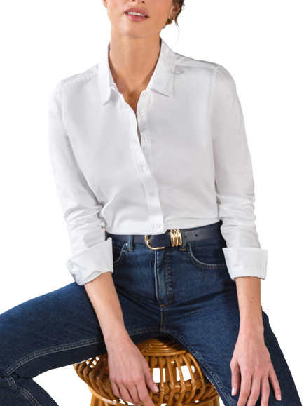 Pure Collection Cotton Voile Shirt, White, White