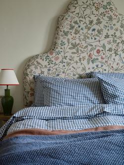 Piglet in Bed Washed Cotton Percale Gingham Bedding - view 2, Indigo