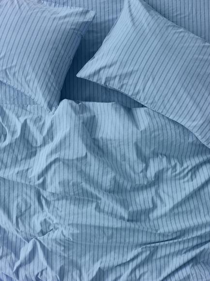Piglet in Bed Washed Cotton Percale Favourite Shirt Stripe Bedding, Pale Blue, Pale Blue