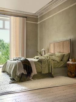 Piglet in Bed Gingham Linen Blend Bedding - view 2, Botanical Green