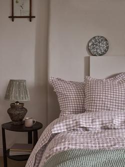 Piglet in Bed Gingham Linen Blend Bedding - view 2, Elderberry