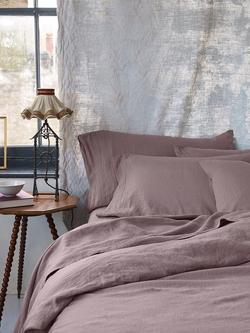 Piglet in Bed Plain Linen Bedding - view 2, Elderberry