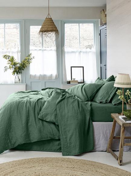 Piglet in Bed Linen Blend Bedding - view 2, Elm Green