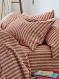 Piglet in Bed Pembroke Stripe Linen Blend Bedding, Sandstone Red