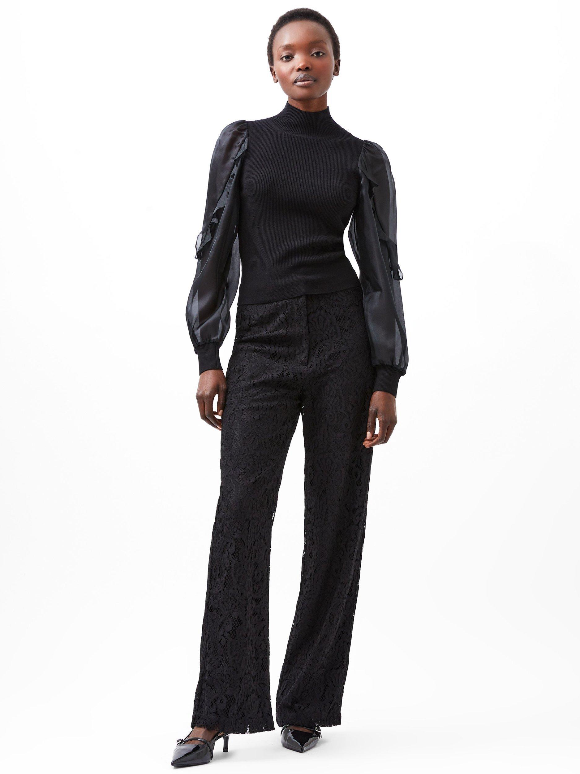 Product image 2 of 4, which shows French Connection Krista Organza Top, Black, XS