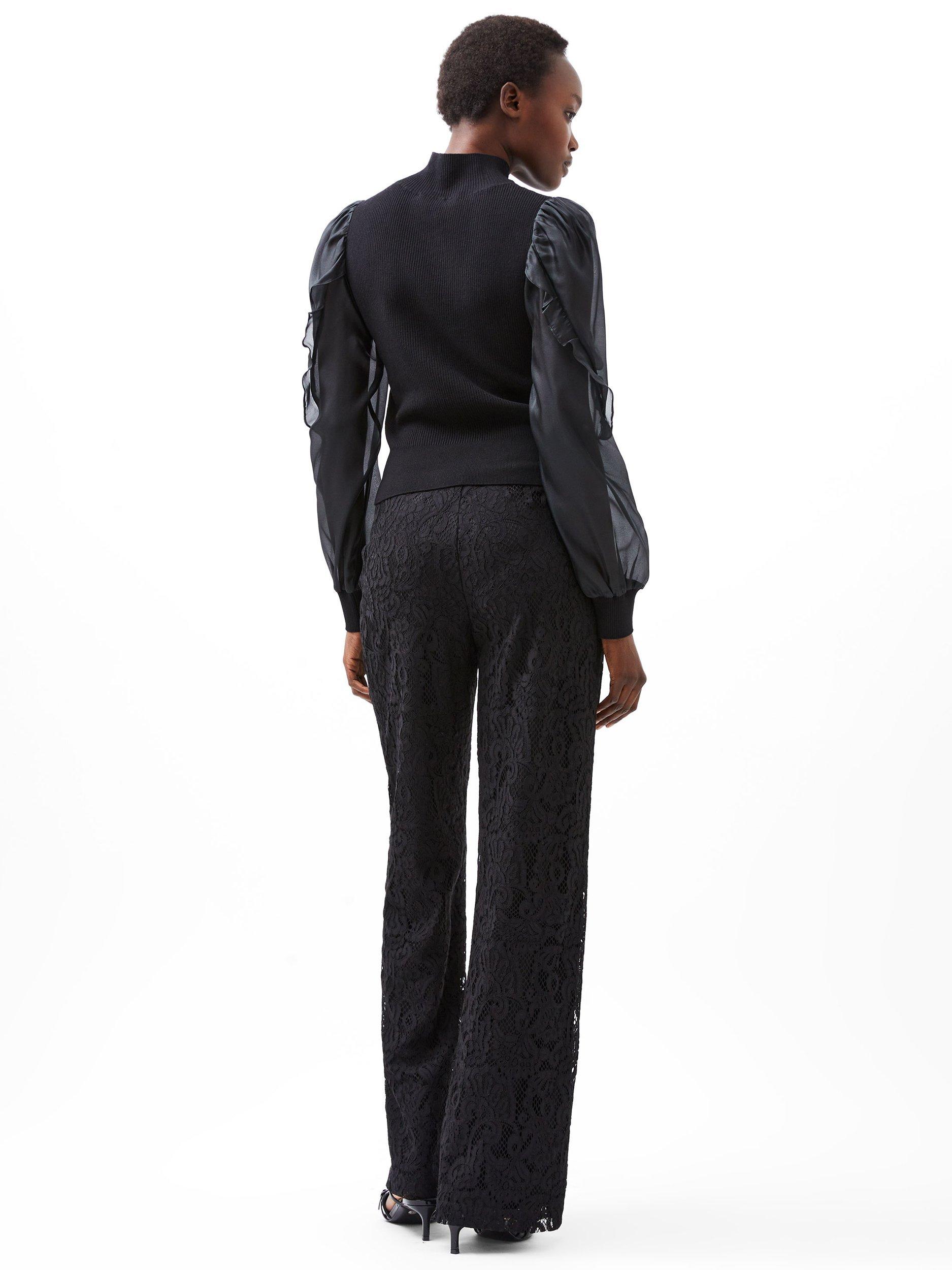 Product image 3 of 4, which shows French Connection Krista Organza Top, Black, XS