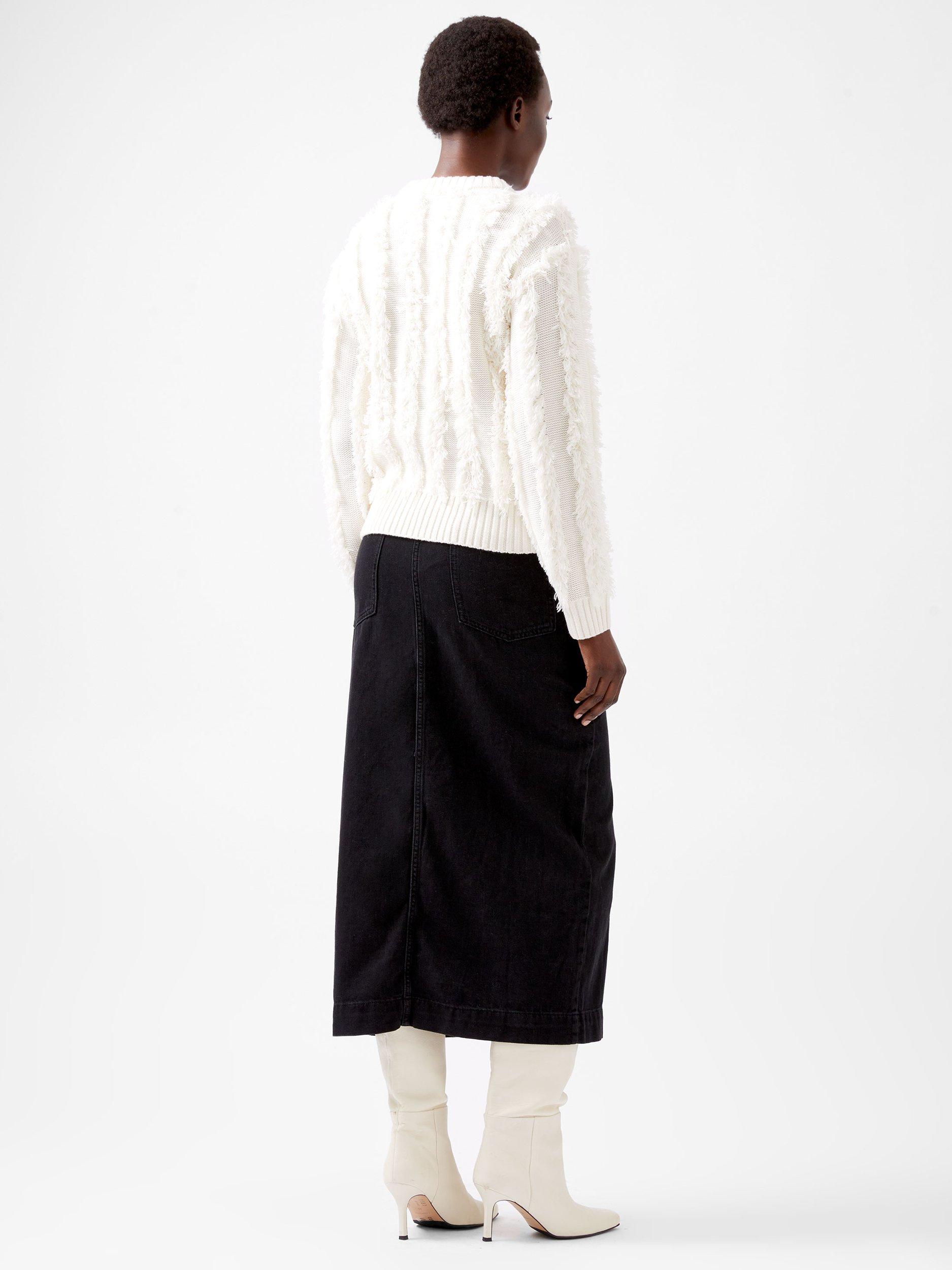 Product image 3 of 4, which shows French Connection Malika Fringed Jumper, Cream, XS