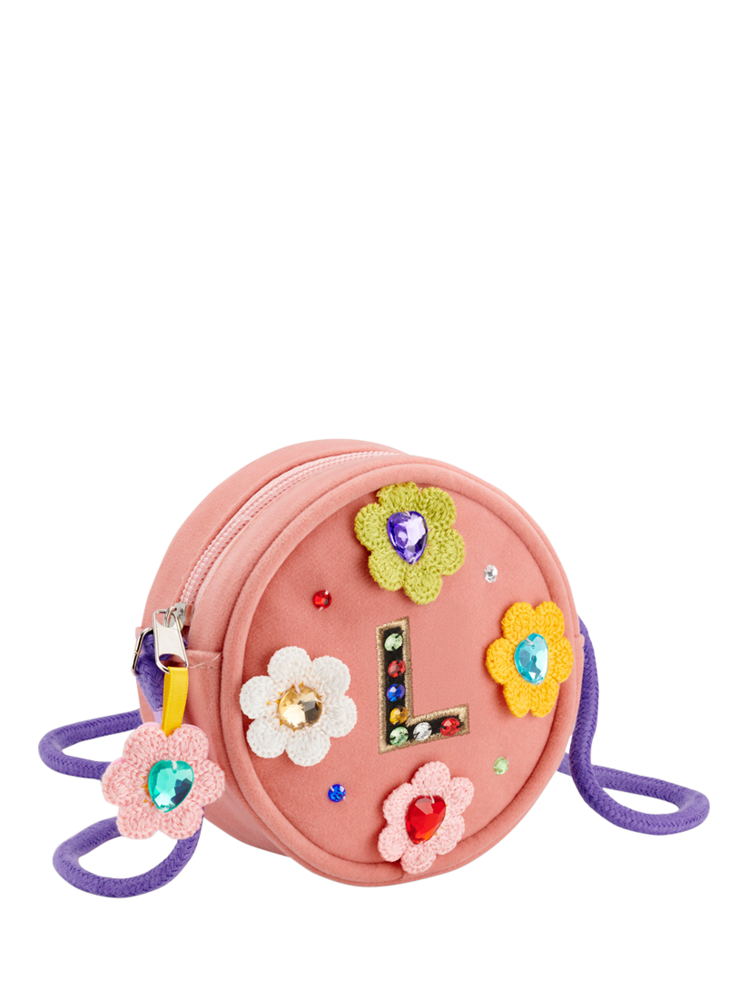 Stych Kids' Intital Flower Gem Bag, Pink, L, One Size