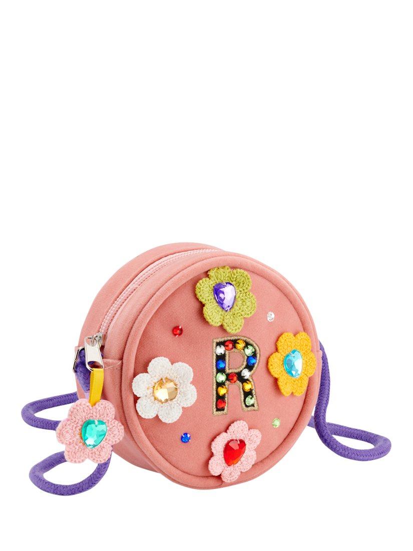 Product image 1 of 1, which shows Stych Kids' Intital Flower Gem Bag, Pink, R, One Size
