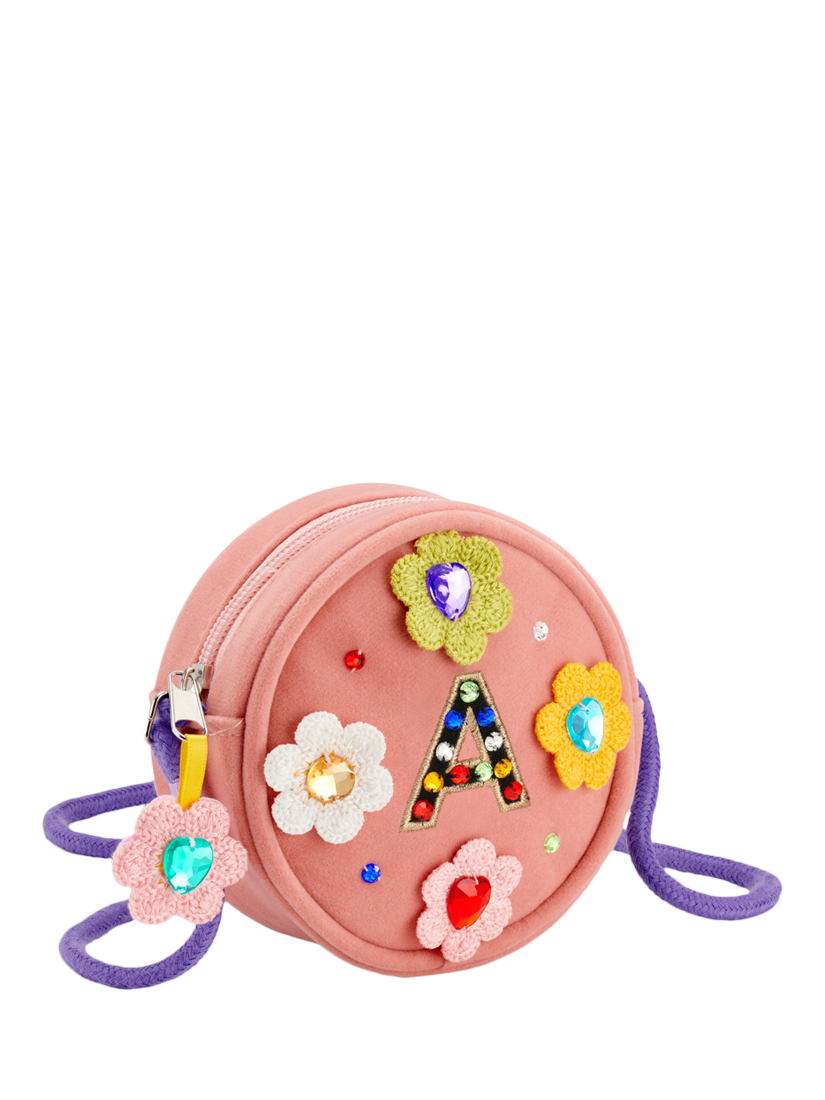 Stych Kids' Intital Flower Gem Bag, Pink, S, One Size