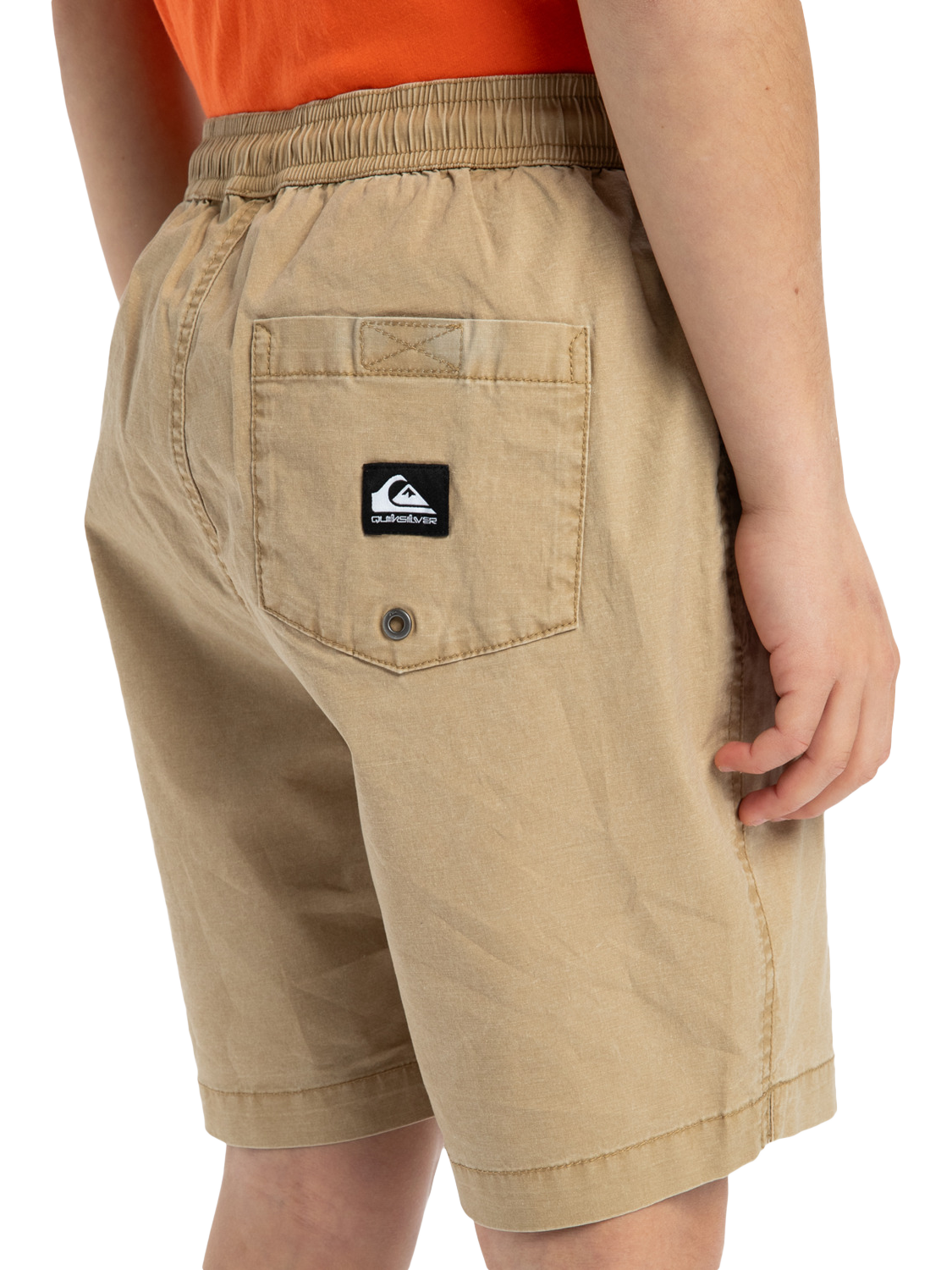 Product image 4 of 8, which shows Quiksilver Kids' Taxer Elasticated Waist Shorts, Khaki, 10 years
