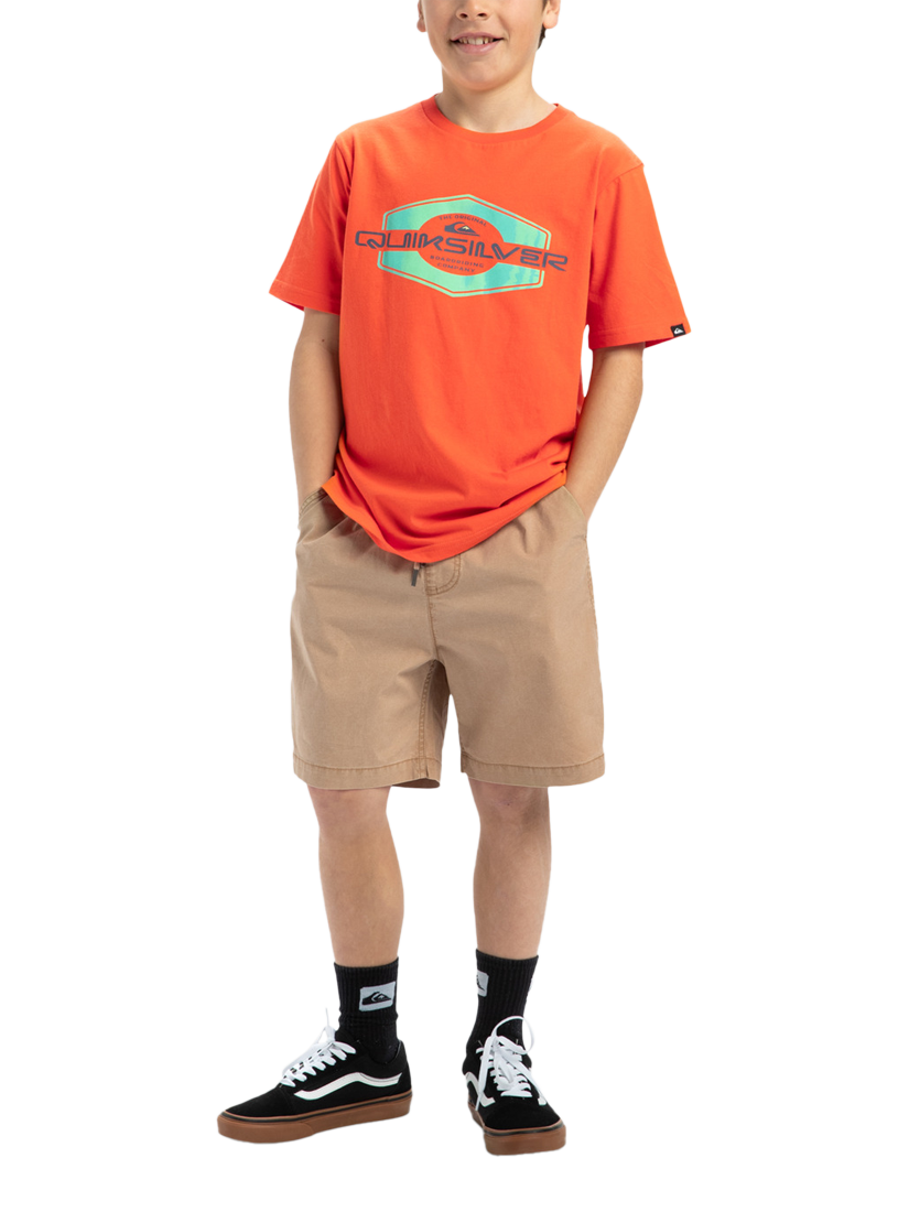 Product image 5 of 8, which shows Quiksilver Kids' Taxer Elasticated Waist Shorts, Khaki, 10 years