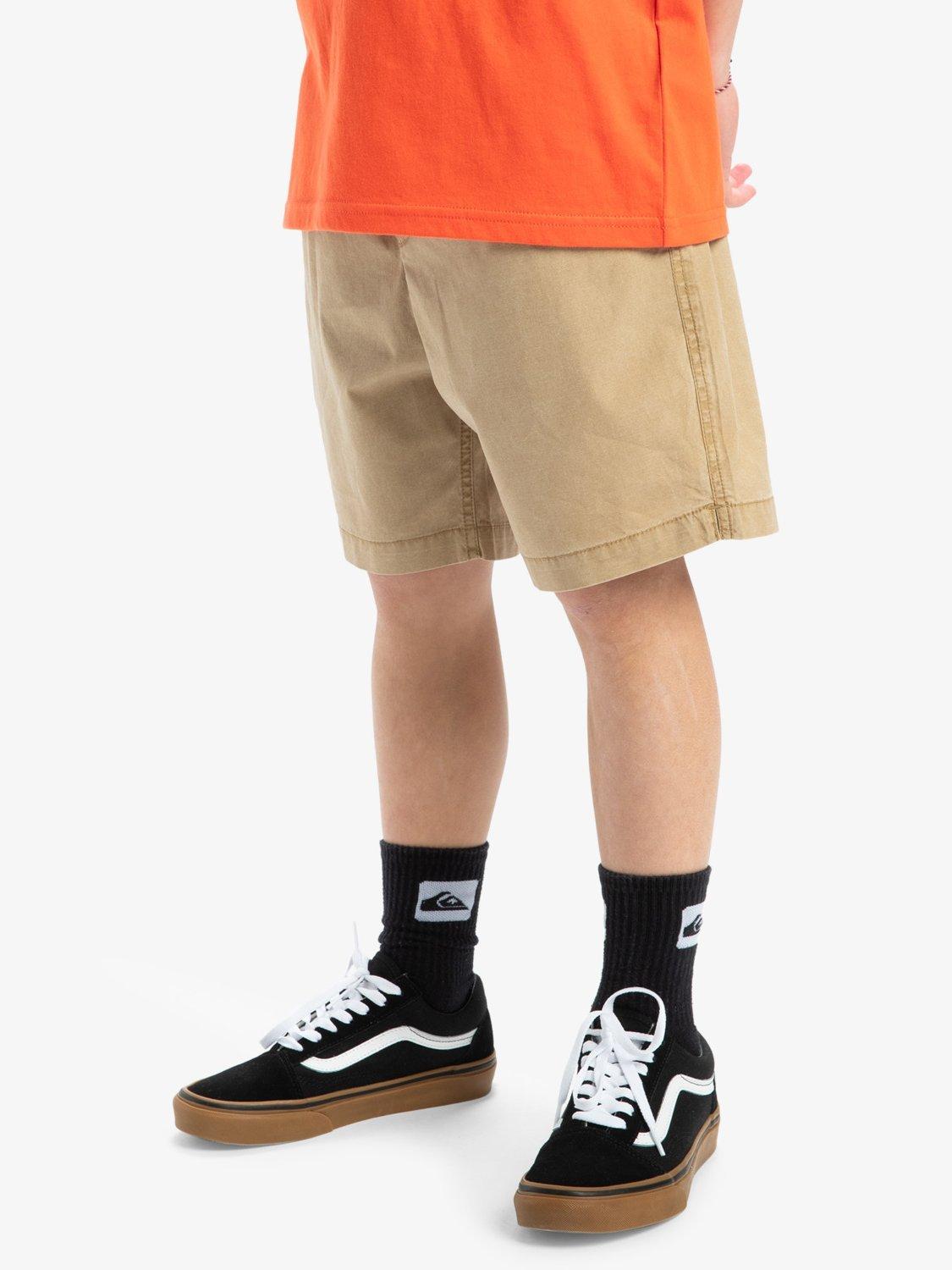 Product image 8 of 8, which shows Quiksilver Kids' Taxer Elasticated Waist Shorts, Khaki, 10 years