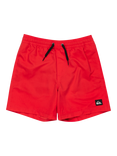 Quicksilver Kids' Everyday Solid Volley Drawstring Swim Shorts, High Risk Red