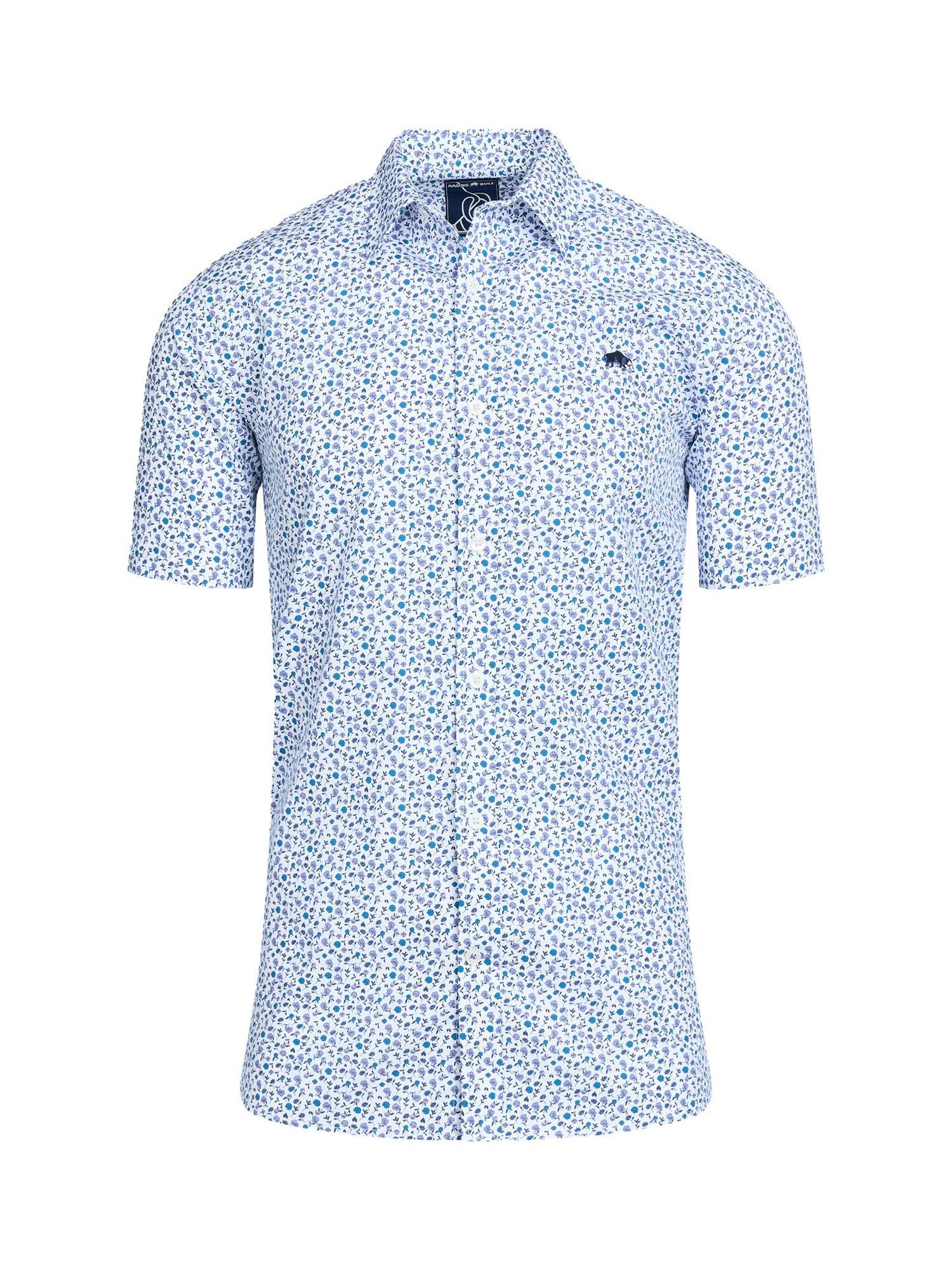 Raging Bull Floral Short Sleeve Shirt, Purple