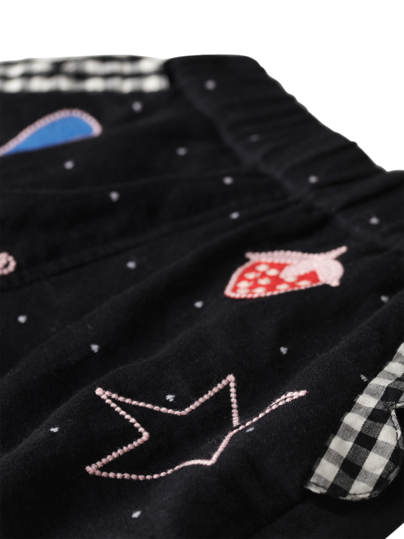 Product image 5 of 5, which shows Stych Kids' Embellished Cotton Shorts, Black/Multi, 3-4 years