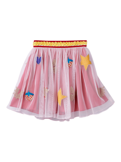 Stych Kids' Applique Tulle Skirt, Pink, Pink