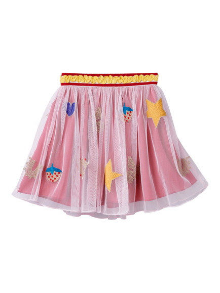 Stych Kids' Applique Tulle Skirt, Pink, Pink
