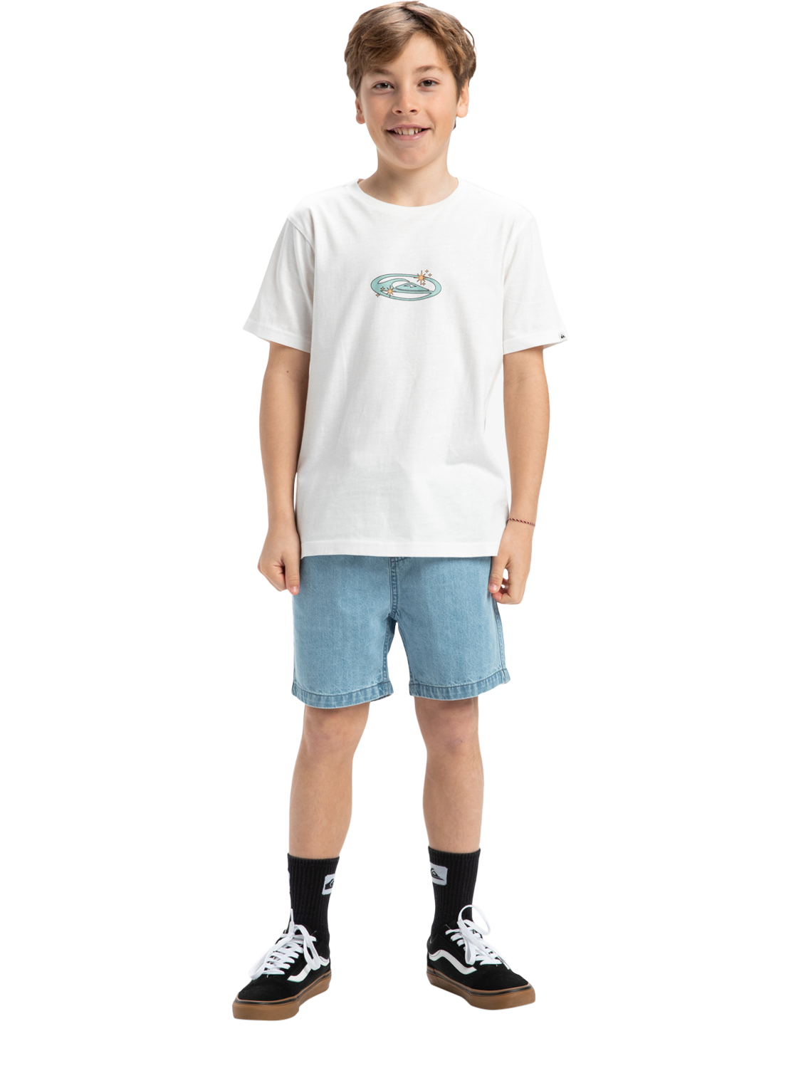 Product image 4 of 5, which shows Quiksilver Kids' Organic Cotton Nature Magic Graphic T-Shirt, Snow White/Multi, 10 years