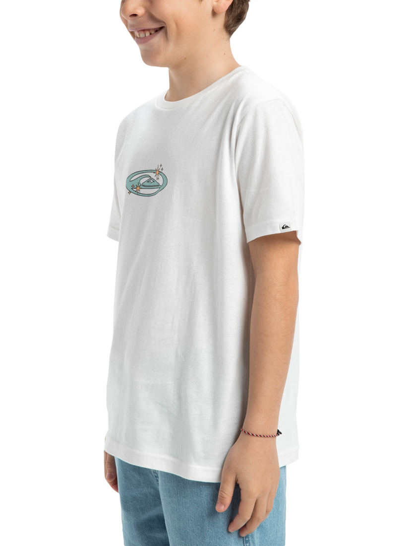 Product image 5 of 5, which shows Quiksilver Kids' Organic Cotton Nature Magic Graphic T-Shirt, Snow White/Multi, 10 years