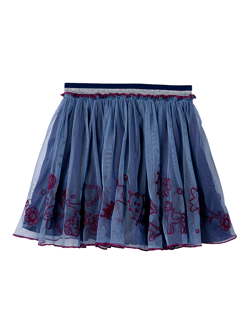 Product image 1 of 6, which shows Stych Kids' Emboidered Tulle Skirt, Purple, 3-4 years