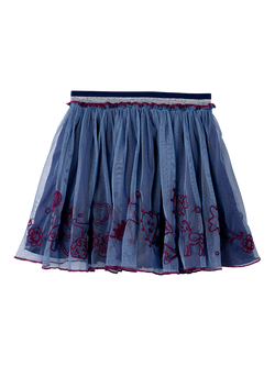 Stych Kids' Emboidered Tulle Skirt, Purple, Purple