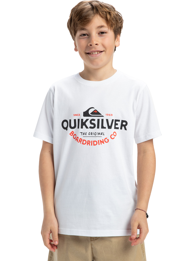 Product image 1 of 4, which shows Quiksilver Kids' Typed Out T-Shirt, White, 10 years