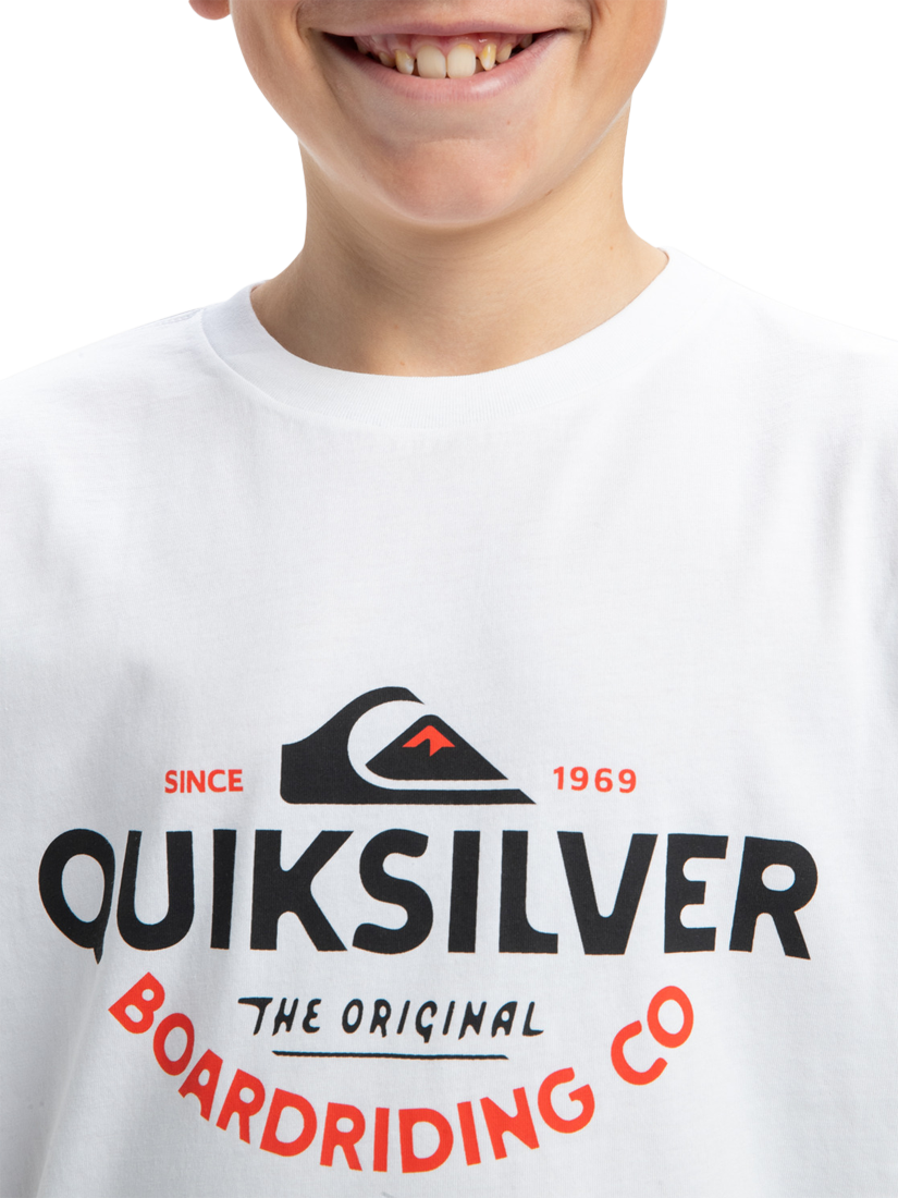 Product image 3 of 4, which shows Quiksilver Kids' Typed Out T-Shirt, White, 10 years
