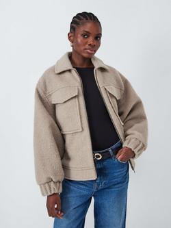 AND/OR Maddy Textured Boxy Jacket, Natural, Natural