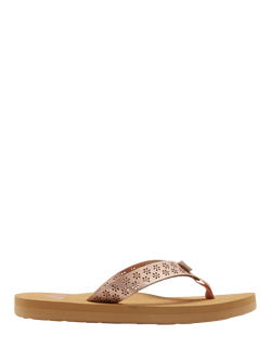 Roxy Kids' Porto Beach Flip Flops, Barely Pink, Barely Pink