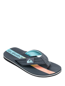 Quiksilver Kids' Molokai Layback II Flip Flops, Iron Gate Holmes - view 2, Iron Gate Holmes