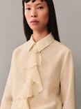 Mango Nea Ruffle Shirt, Light Beige