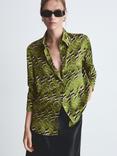 Mango Robi Abstract Print Shirt, Green