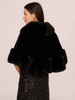 Adrianna Papell Faux Fur Cape Cover Up, Black - view 2, Black